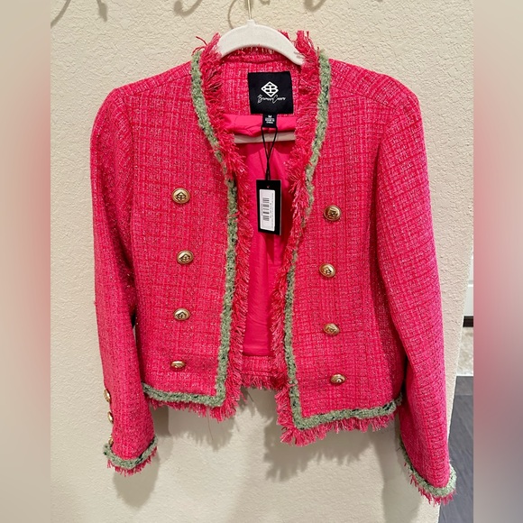 Brianna Cannon Jackets & Blazers - Pink and Green Pink Blazer